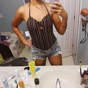 Urban Outfitters striped bodysuit